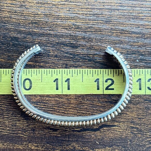 VTG 12k Gold Filled Sterling Silver 925 Open Cuff Bracelet Size 7.5" Fit - Picture 10 of 11